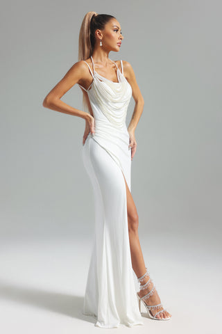 Jewel - Jayne's Pearl High Slit Maxi Dress