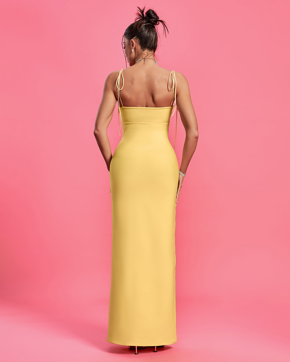 Allure - Cutout Open Back Maxi Bandage Dress