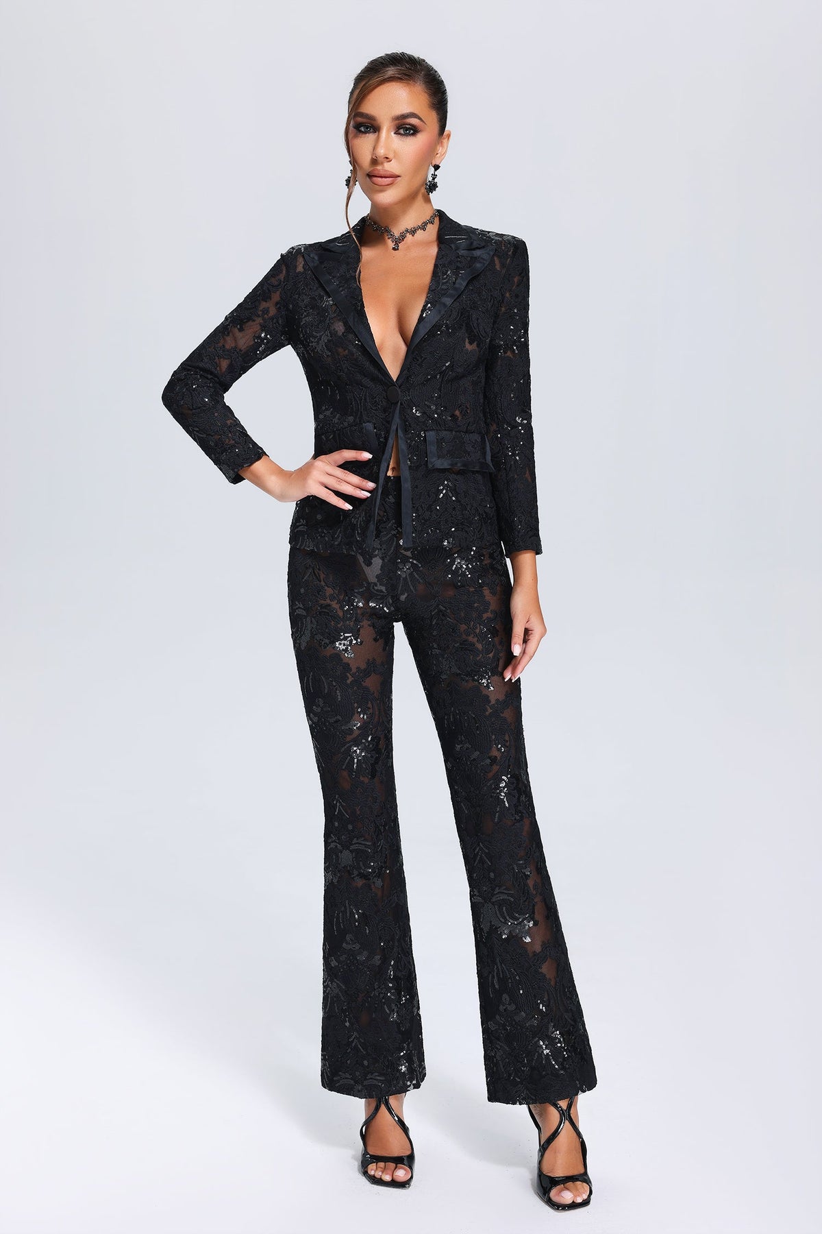 Divine - Grace's Lace Blazer Set