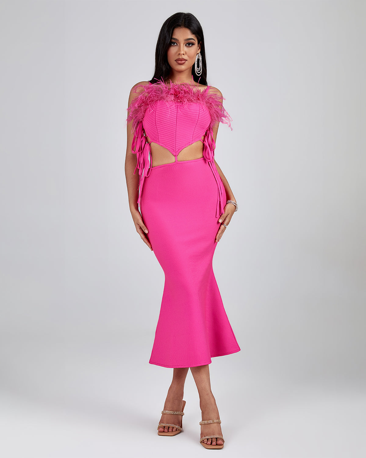 Monroe Heart Cutout Midi Bandage Dress