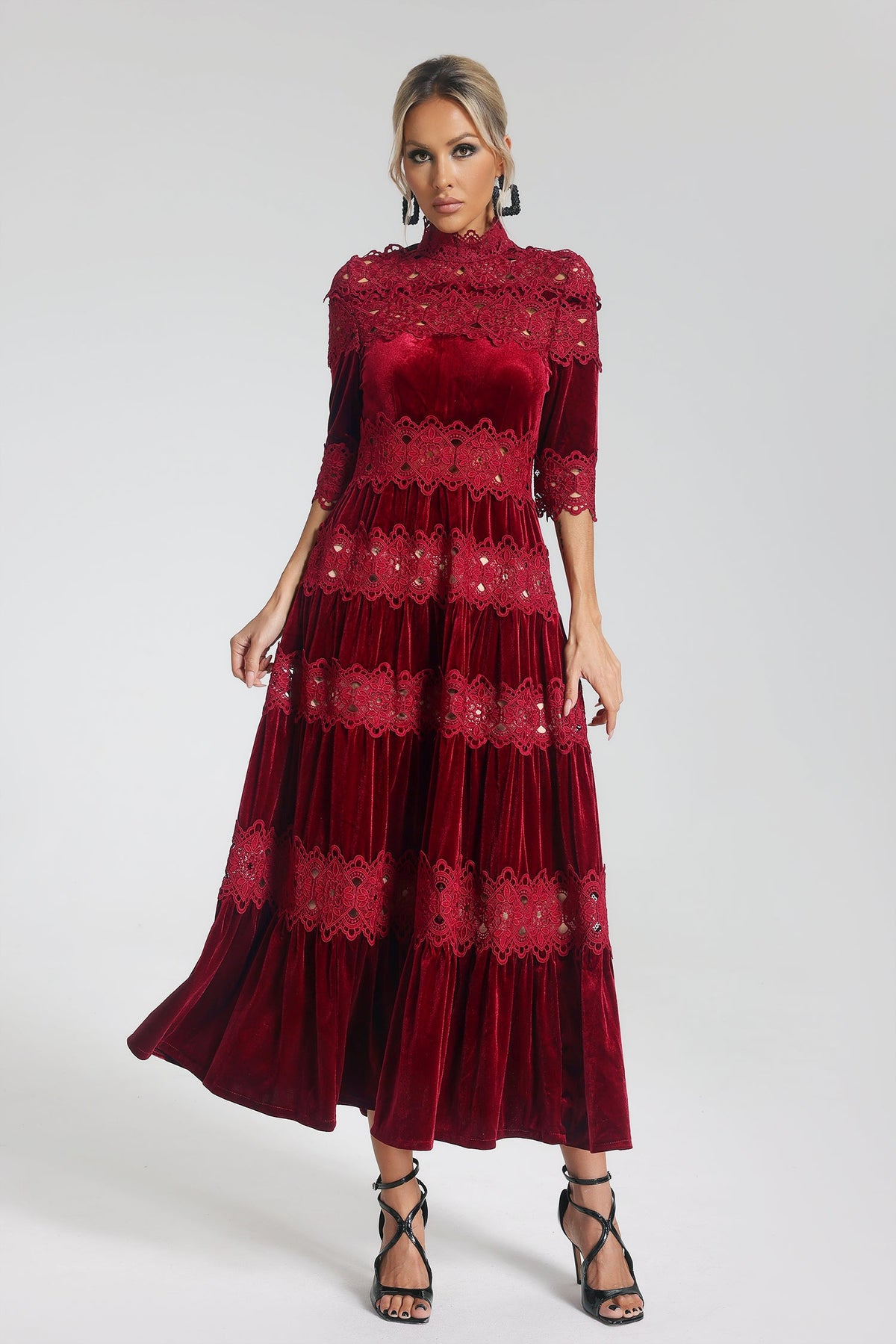 Luxe - Katharine's Velvet Lace Maxi Dress