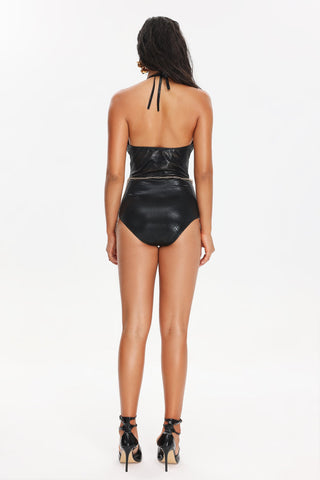 Lunar Eclipse Leather Chain Swimsuit