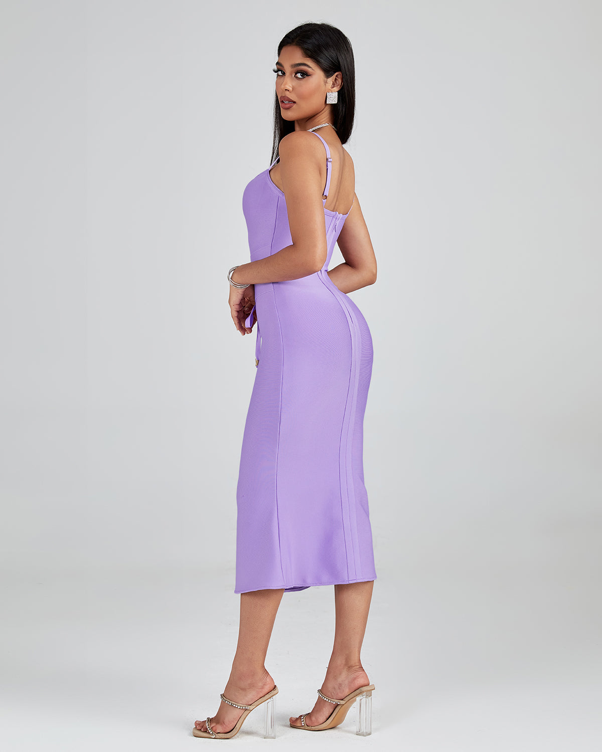 One Shoulder Sleeveless Plain Mini Bodycon Dress