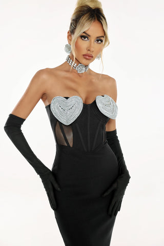 Glamora - Diamante Strapless Bandage Dress