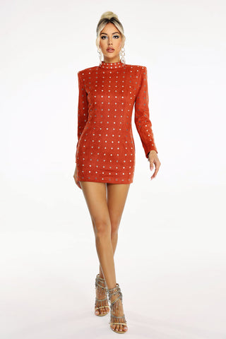 Temptation - Robia's Flocked Fabric Mini Dress