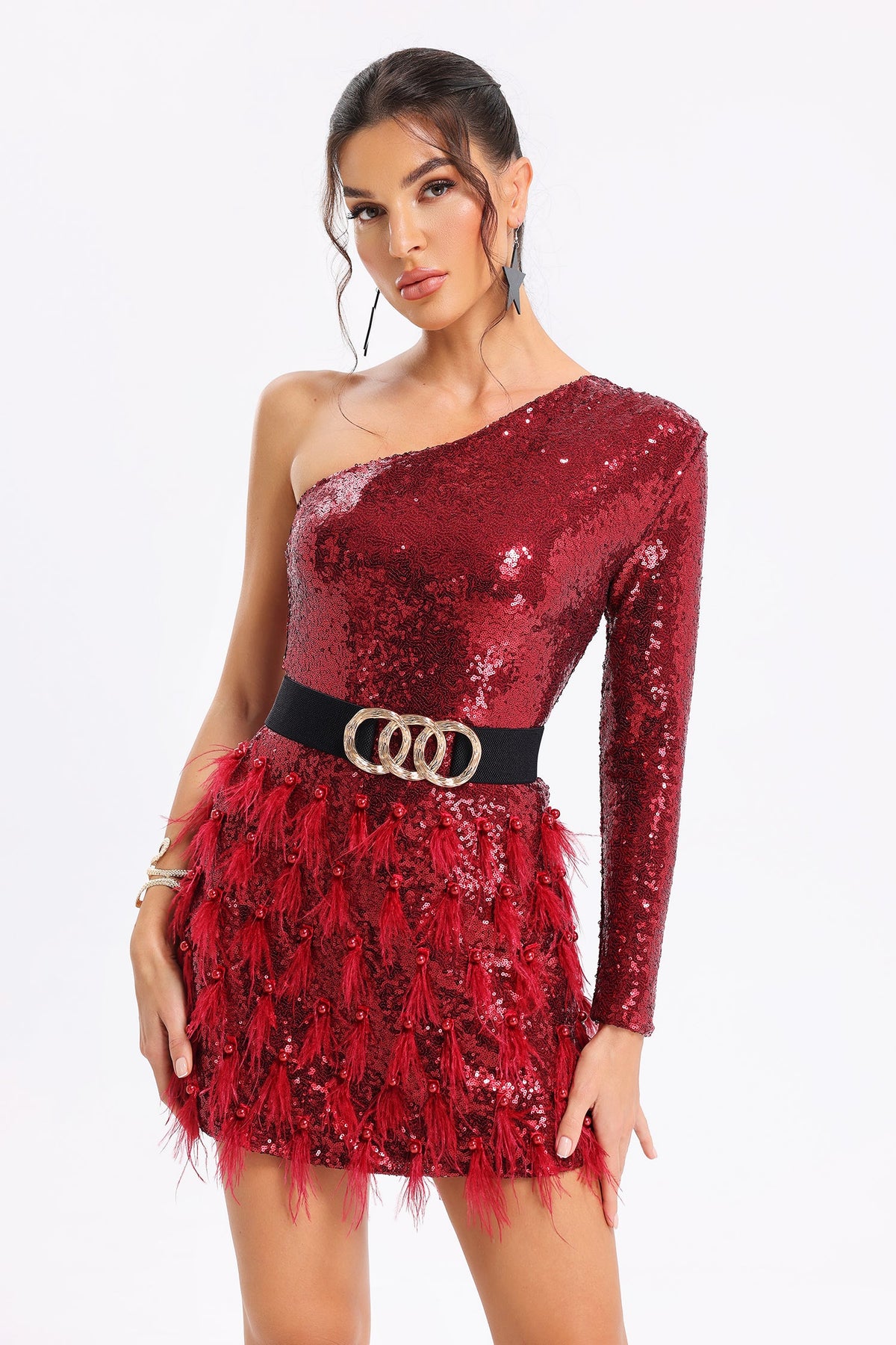 Radiant - Satu's One Shoulder Sequins Dress