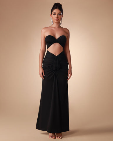 Strapless Skintight Cutout Gown