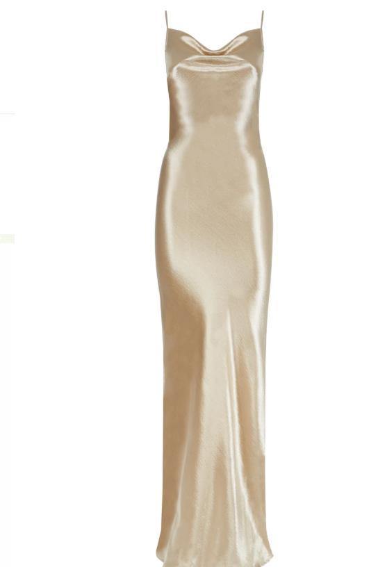 Emily (Gold) - Metallic Celestial Maxi Dress