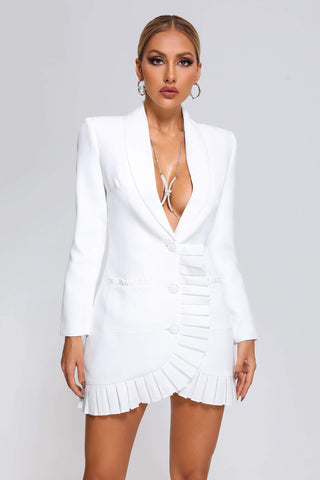 Lara - White Nouveau Blazer Dress