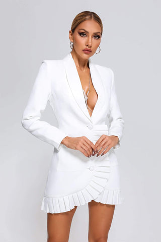 Lara - White Nouveau Blazer Dress