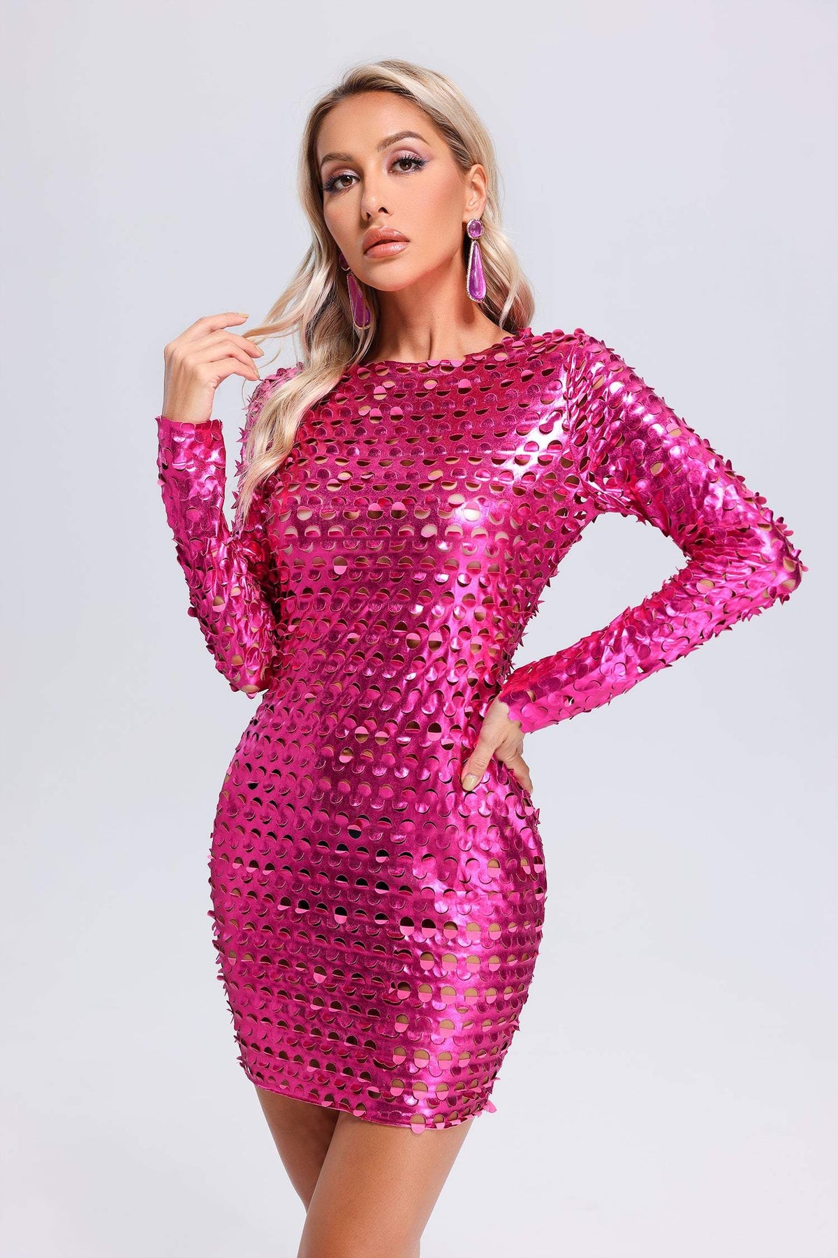 Jojo Cutout Mini Bodycon Dress - Pink