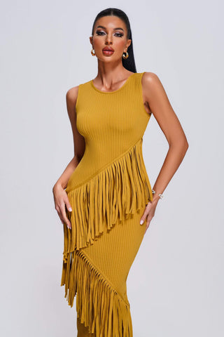 Serene-Tassel Midi Bandage Dress