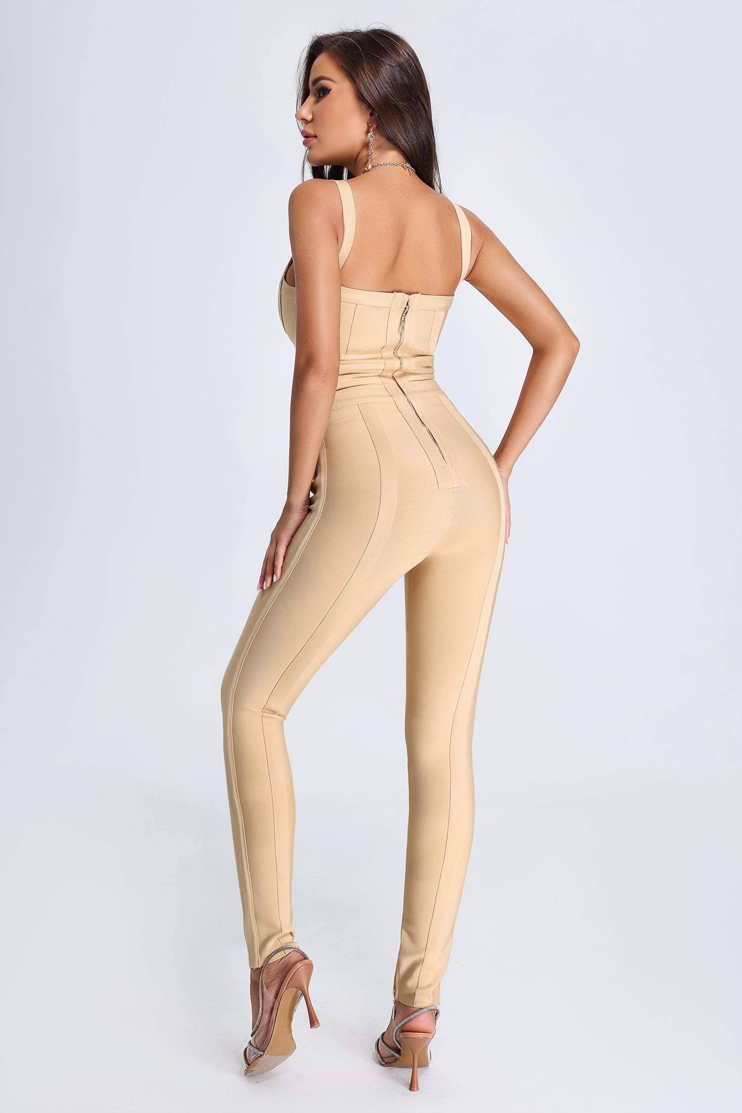 Sahara Beige Bandage Jumpsuit