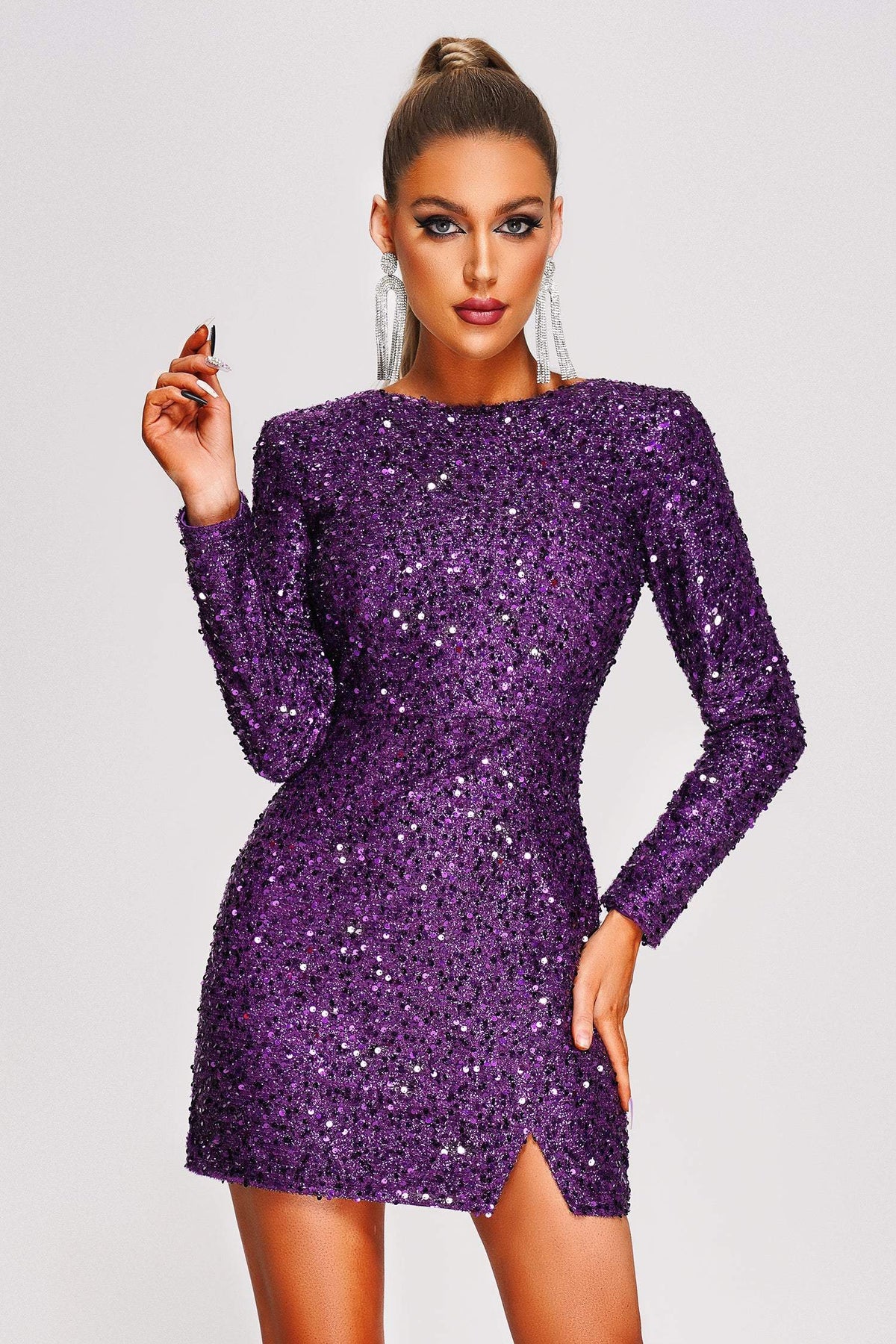 Sapphire-Sequin Mini Dress