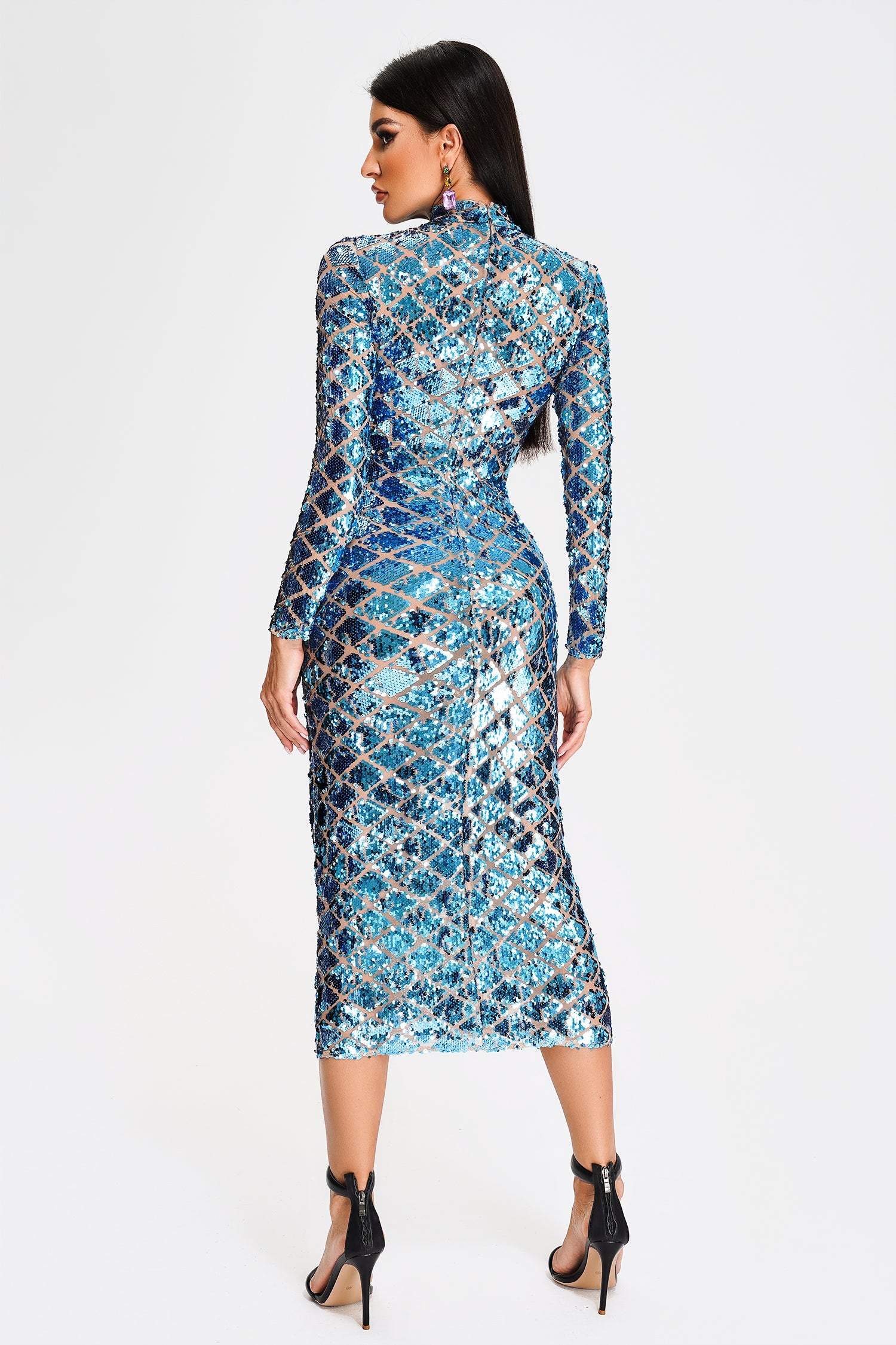 Luminous-Sequin Midi Dress