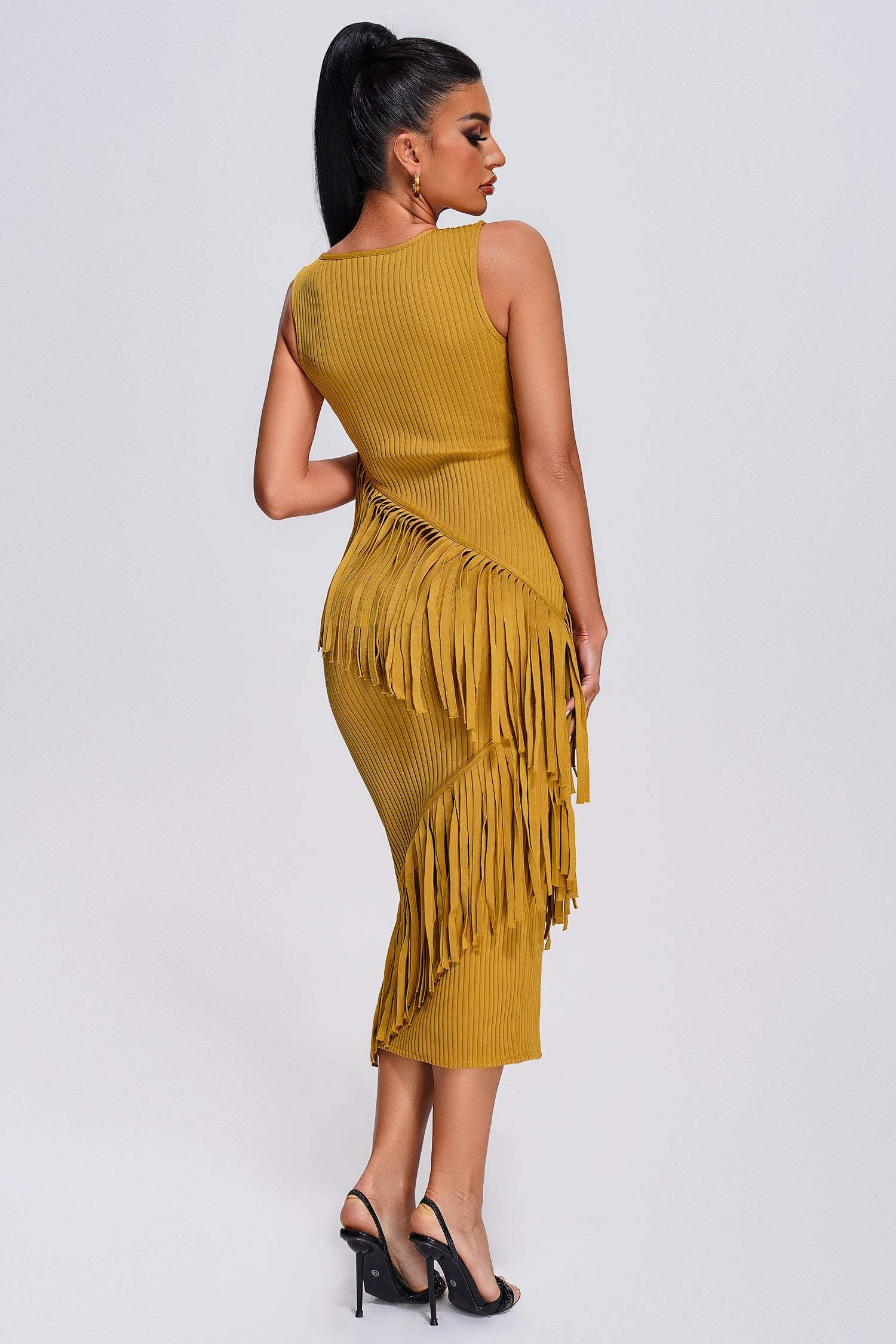 Serene-Tassel Midi Bandage Dress