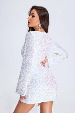 Whisper-Long Sleeves Cutout Sequin Dress