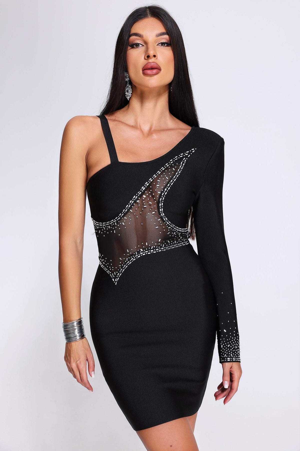 Myella - Whisper One Sleeve Mini Bandage Dress