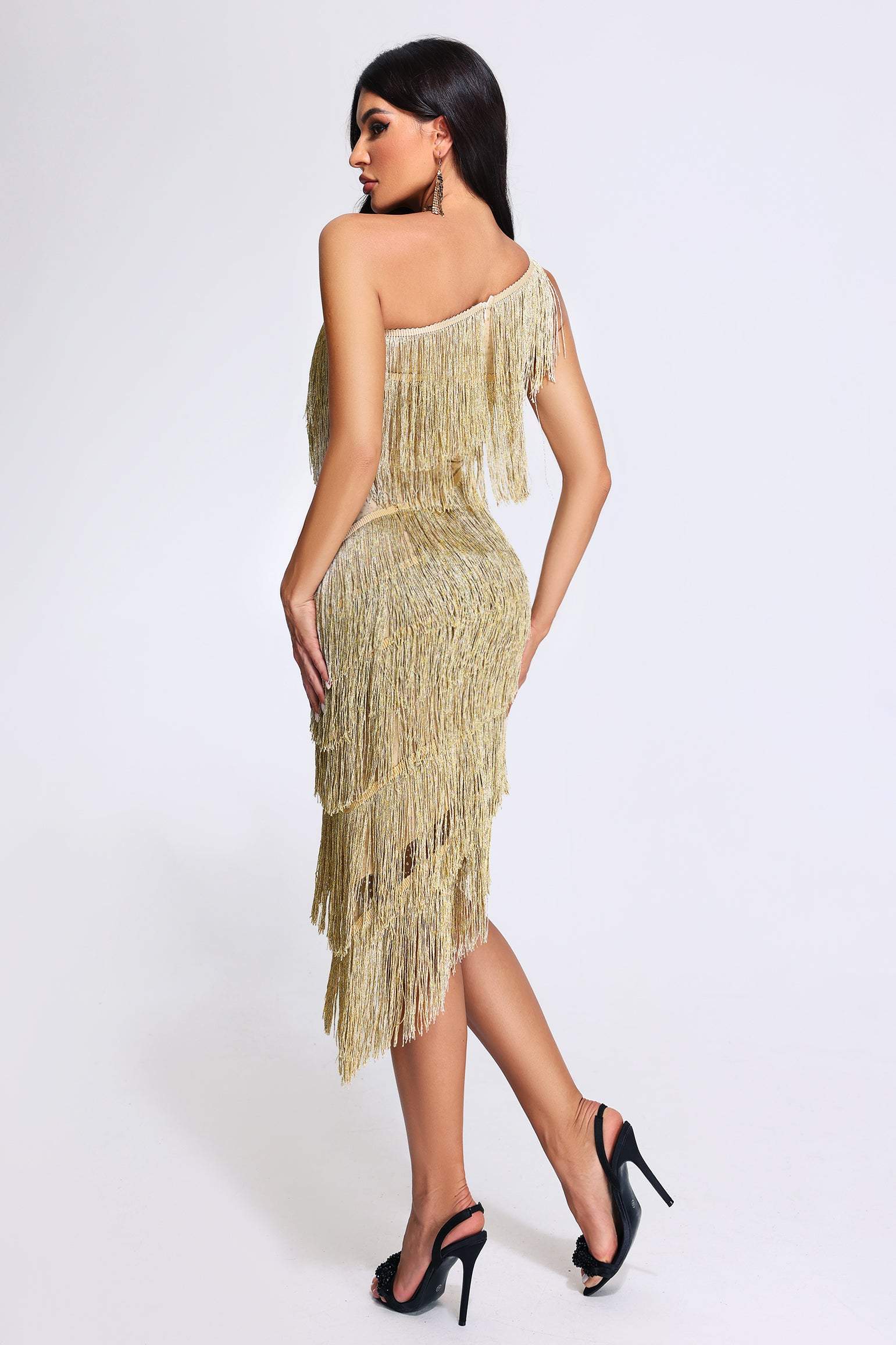 One Shoulder Tassel Dress