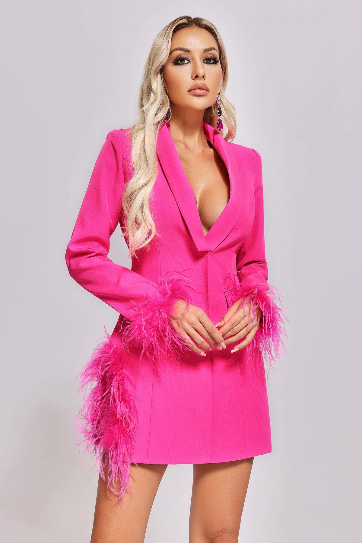 Feather-Blazer Dress