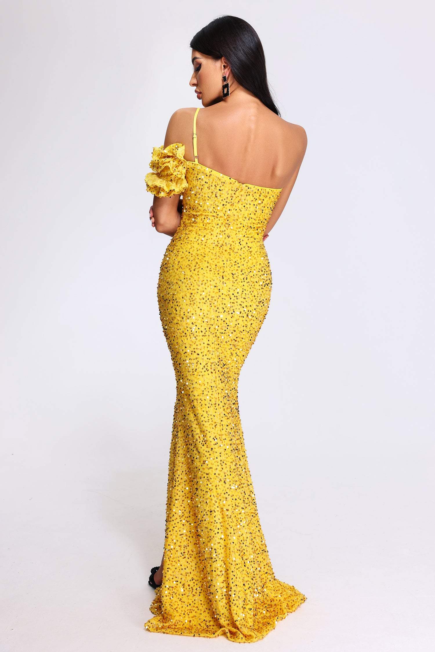 Sequin-Starlit Evening Maxi