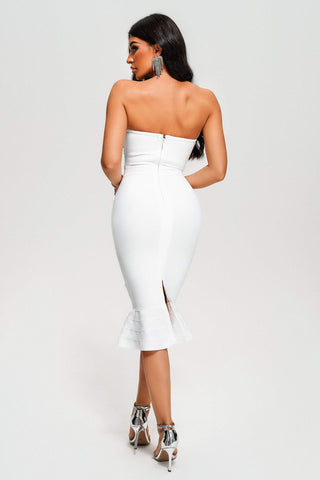 Strapless-Diamante Bandage Dress