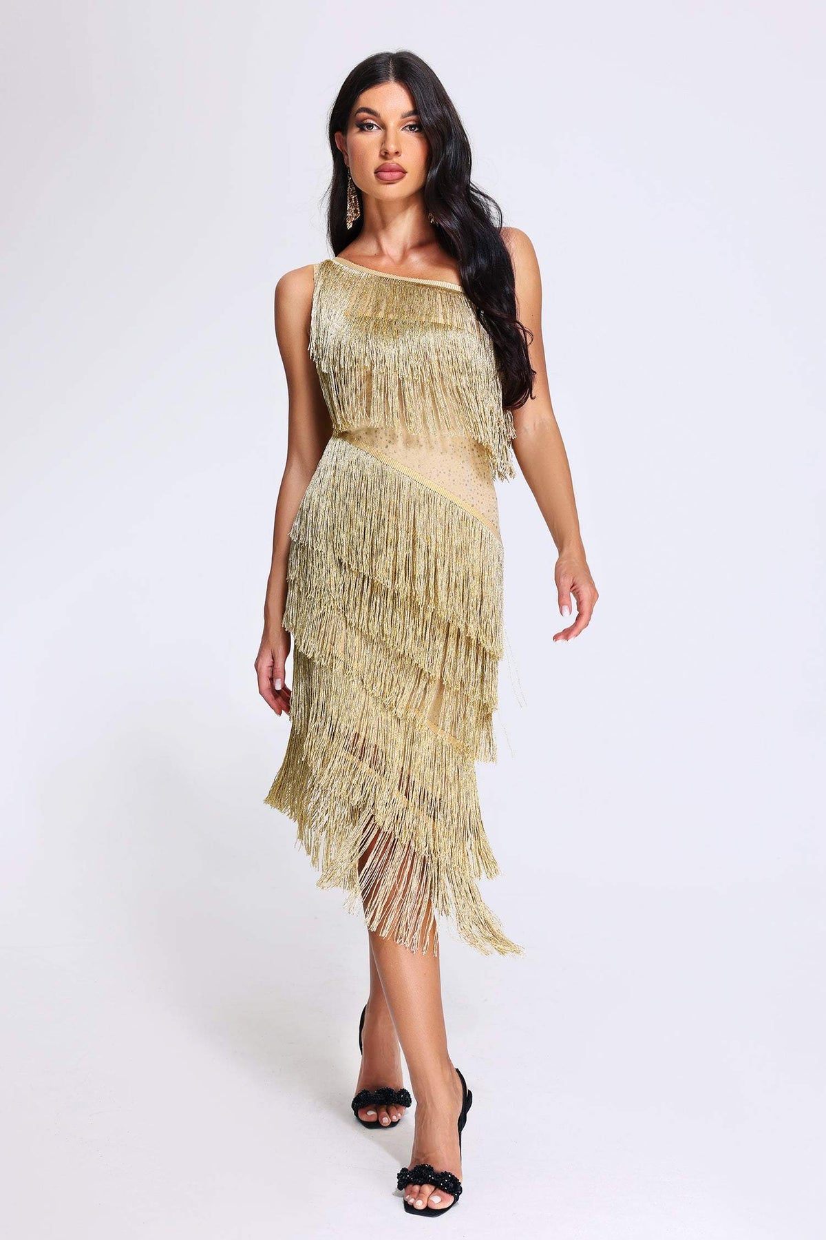 One Shoulder Tassel Dress