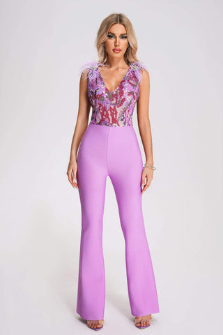 Vivid Sequin Jumpsuit Radiance