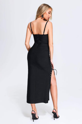 Aicha - Divine Double Slit Bandage Maxi Dress