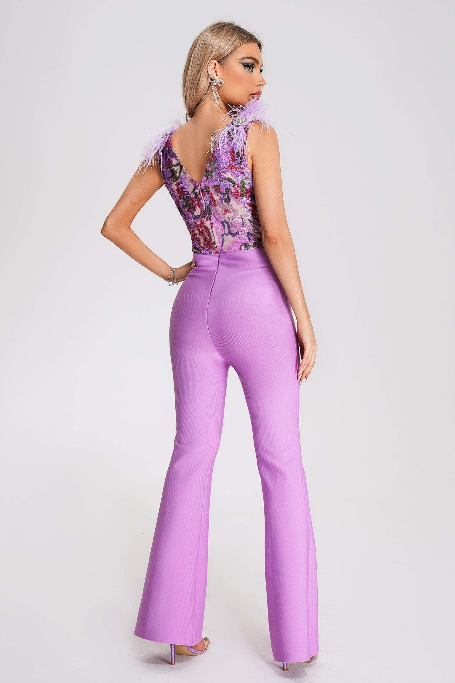 Vivid Sequin Jumpsuit Radiance