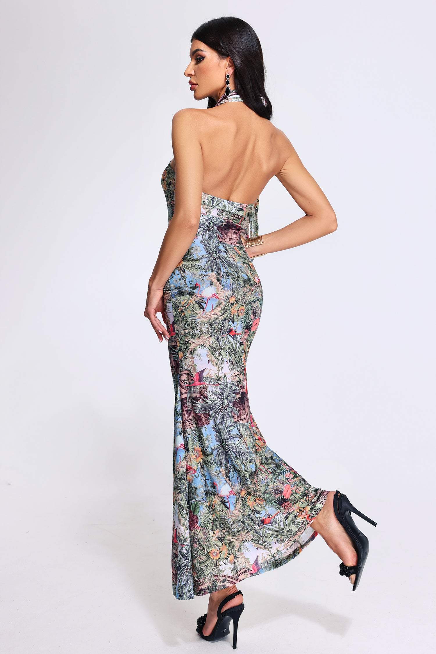 Halter-Printed Dress