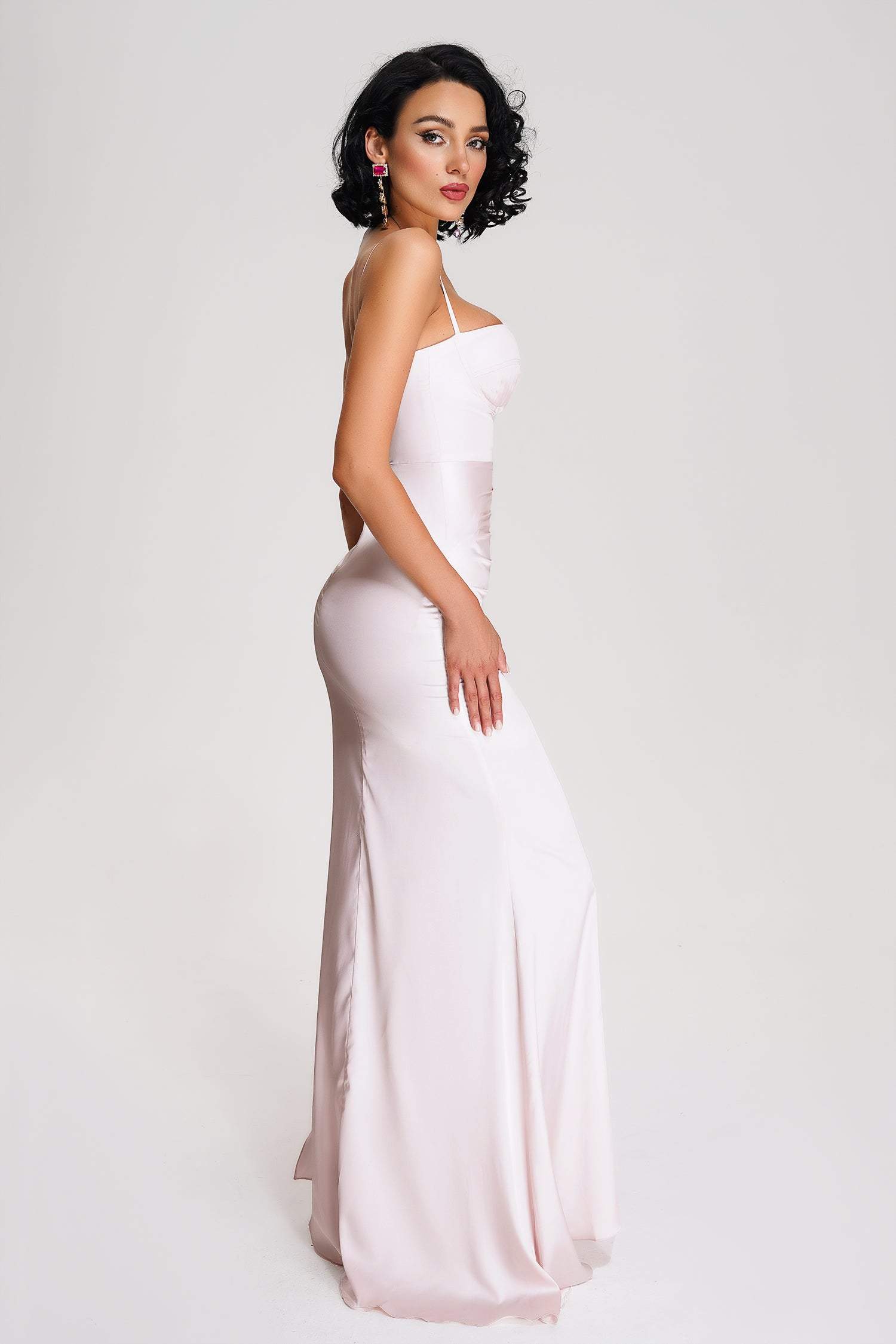 Lesiya - Luxe Satin Slit Maxi Dress