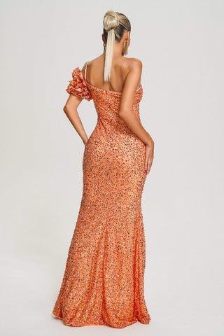 Sequin Slit Maxi Dress