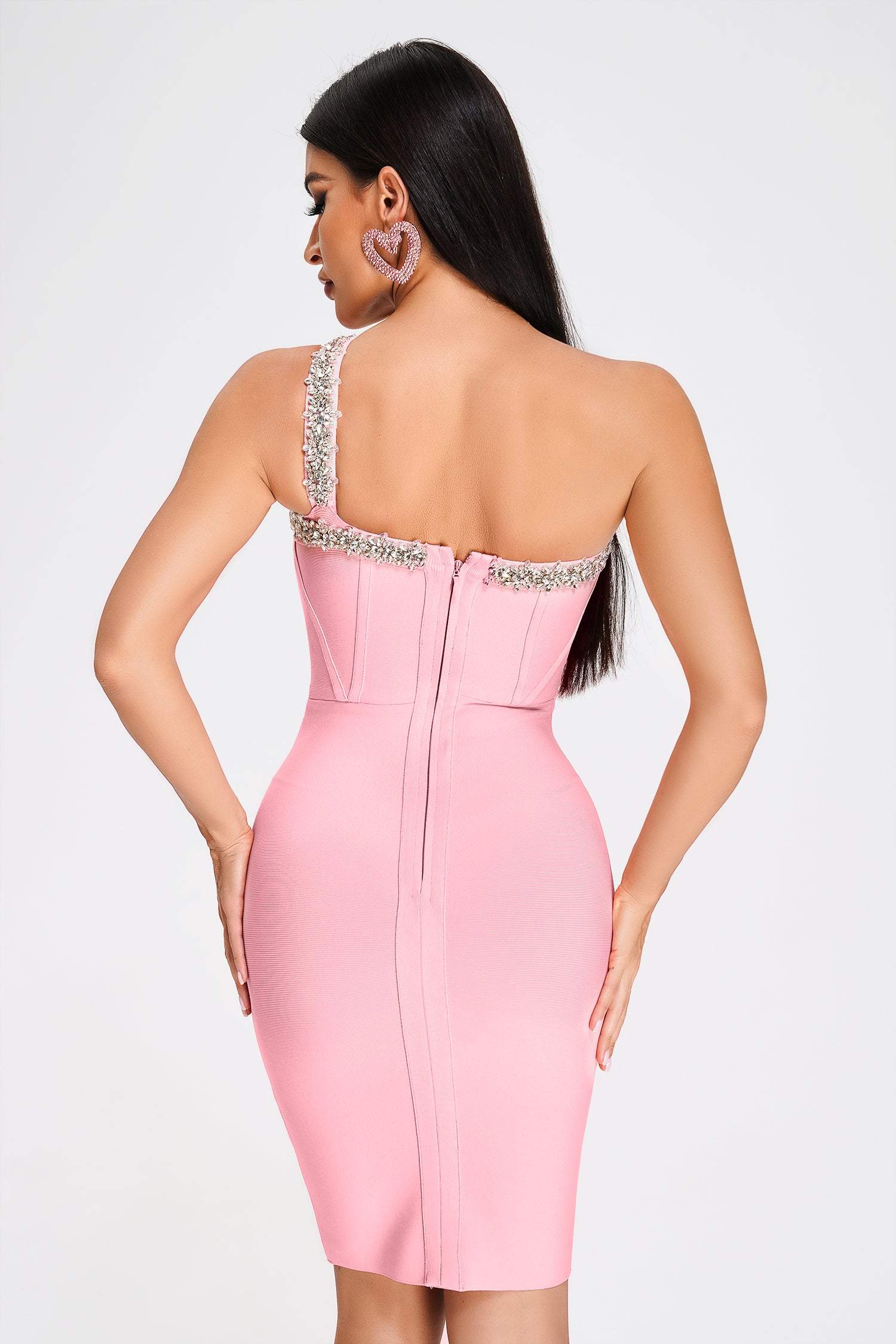 Hanny - Crystal Blush Cocktail Dress (Pink)