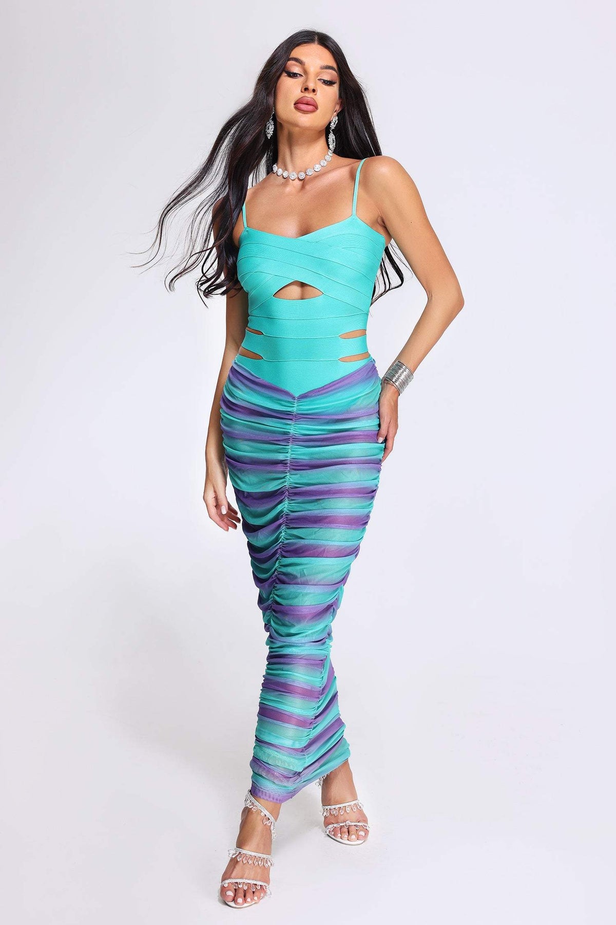 Radiant-Echoes Cutout Dress