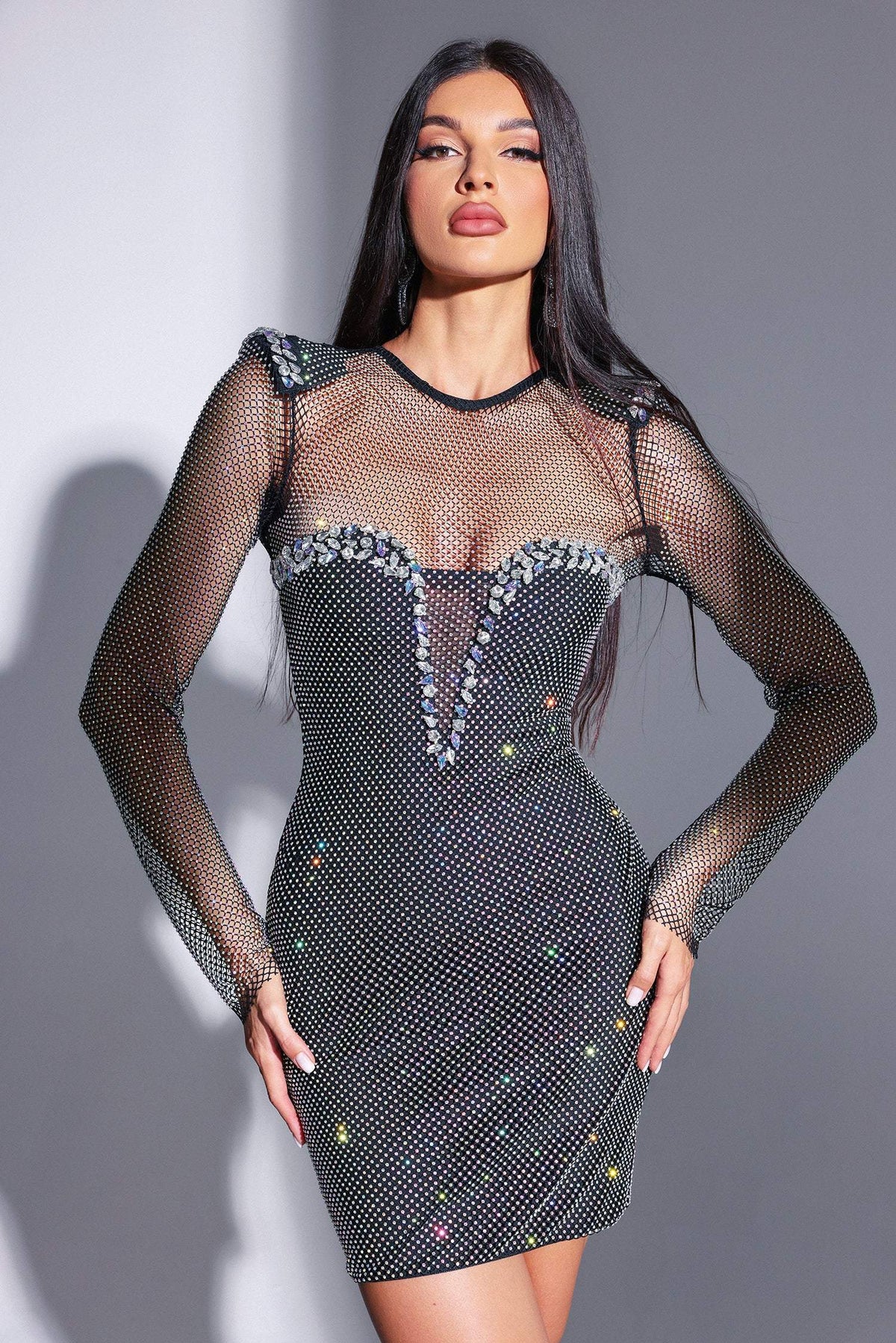 Eriel - Dazzle Diamante Mini Dress