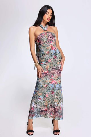 Halter-Printed Dress